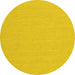 Round Solid Yellow Modern Rug, con210yw