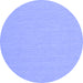 Round Solid Blue Modern Rug, con210blu