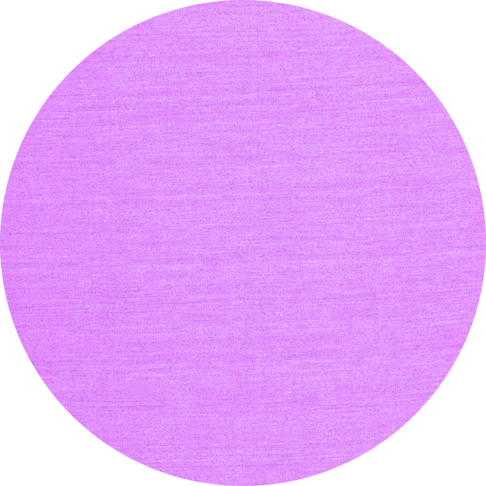 Round Machine Washable Solid Purple Modern Area Rugs, wshcon210pur