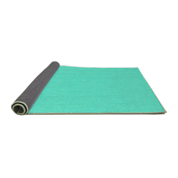 Sideview of Solid Turquoise Modern Rug, con210turq