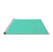 Sideview of Machine Washable Solid Turquoise Modern Area Rugs, wshcon210turq