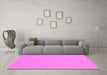 Machine Washable Solid Pink Modern Rug in a Living Room, wshcon210pnk