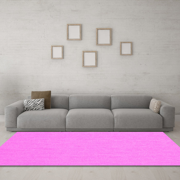 Machine Washable Solid Pink Modern Rug in a Living Room, wshcon210pnk