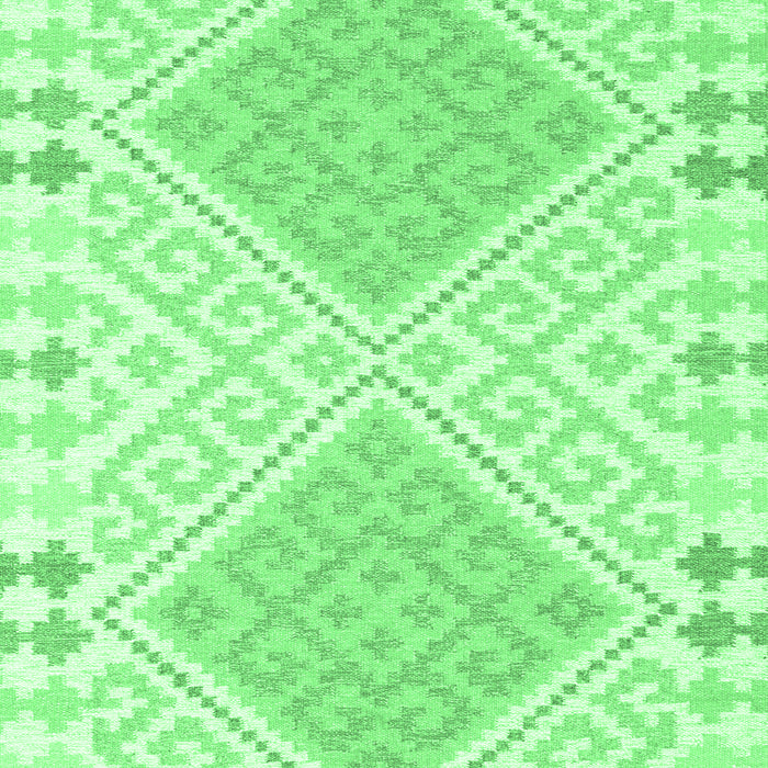 Machine Washable Southwestern Emerald Green Country Area Rugs, wshcon2110emgrn
