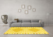 Machine Washable Southwestern Yellow Country Rug in a Living Room, wshcon2110yw