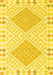 Machine Washable Southwestern Yellow Country Rug, wshcon2110yw