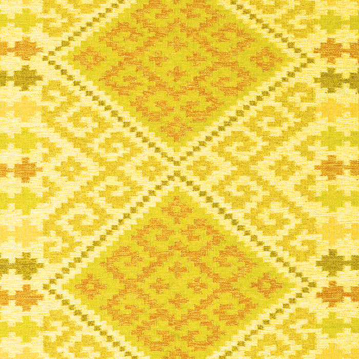 Machine Washable Southwestern Yellow Country Rug, wshcon2110yw