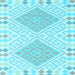 Square Southwestern Light Blue Country Rug, con2110lblu