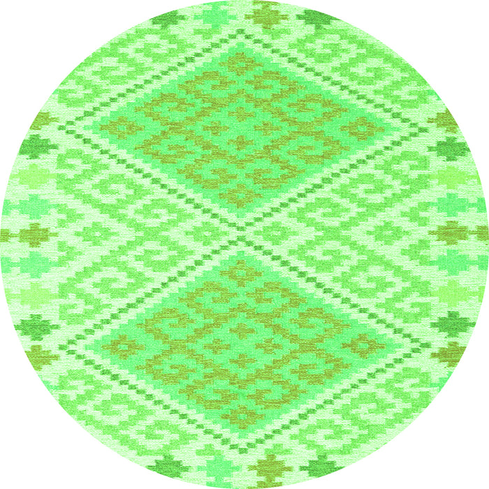 Square Southwestern Green Country Rug, con2110grn