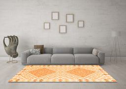 Machine Washable Southwestern Orange Country Area Rugs in a Living Room, wshcon2110org