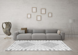 Machine Washable Southwestern Gray Country Rug in a Living Room,, wshcon2110gry