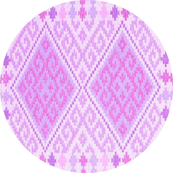 Round Southwestern Purple Country Rug, con2110pur