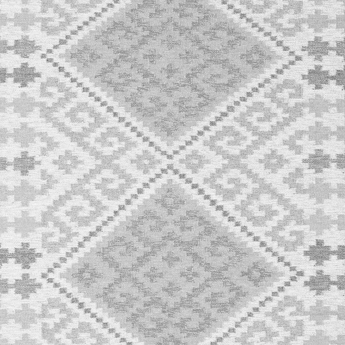 Serging Thickness of Machine Washable Southwestern Gray Country Rug, wshcon2110gry