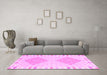 Machine Washable Southwestern Pink Country Rug in a Living Room, wshcon2110pnk