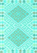 Machine Washable Southwestern Turquoise Country Area Rugs, wshcon2110turq