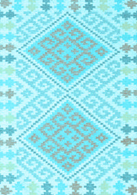 Southwestern Light Blue Country Rug, con2110lblu