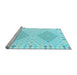 Sideview of Machine Washable Southwestern Light Blue Country Rug, wshcon2110lblu