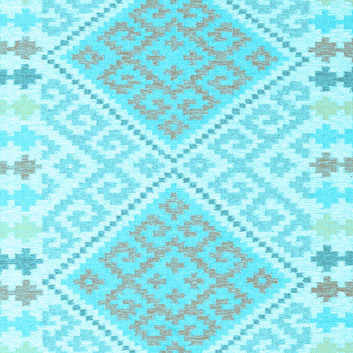 Machine Washable Southwestern Light Blue Country Rug, wshcon2110lblu