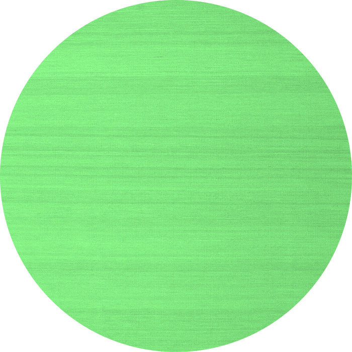 Round Machine Washable Abstract Emerald Green Contemporary Area Rugs, wshcon2111emgrn