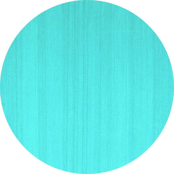 Round Machine Washable Abstract Turquoise Contemporary Area Rugs, wshcon2111turq