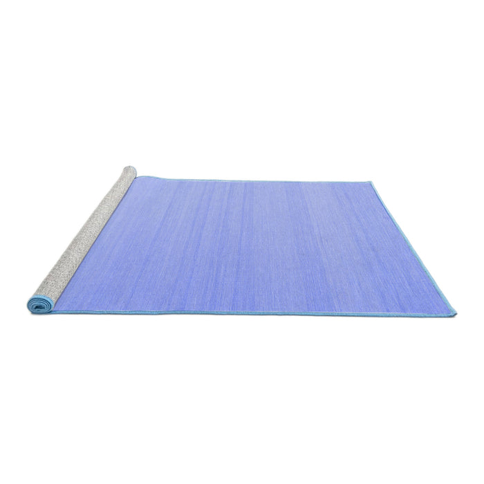 Sideview of Machine Washable Abstract Blue Contemporary Rug, wshcon2111blu