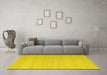 Machine Washable Abstract Yellow Contemporary Rug in a Living Room, wshcon2111yw