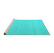 Sideview of Machine Washable Abstract Turquoise Contemporary Area Rugs, wshcon2111turq