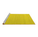 Sideview of Machine Washable Abstract Yellow Contemporary Rug, wshcon2111yw