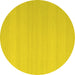 Round Abstract Yellow Contemporary Rug, con2111yw