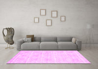 Machine Washable Abstract Pink Contemporary Rug, wshcon2112pnk