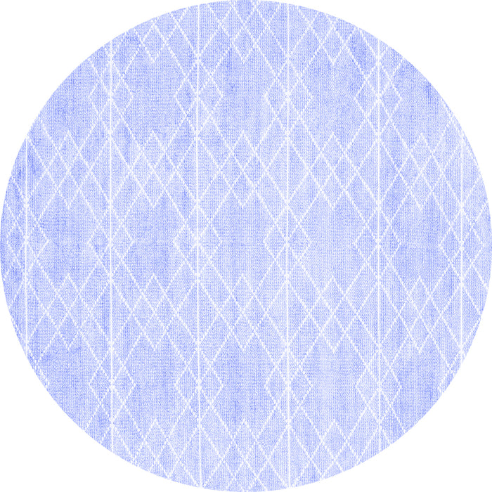 Round Machine Washable Abstract Blue Contemporary Rug, wshcon2112blu