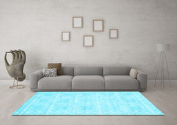 Machine Washable Abstract Light Blue Contemporary Rug in a Living Room, wshcon2112lblu