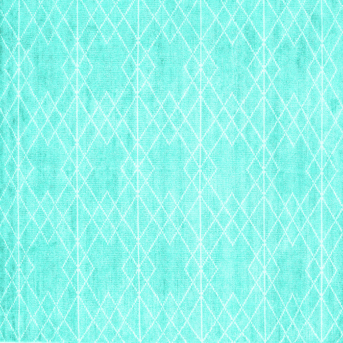 Square Machine Washable Abstract Turquoise Contemporary Area Rugs, wshcon2112turq