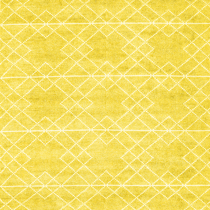 Machine Washable Abstract Yellow Contemporary Rug, wshcon2112yw