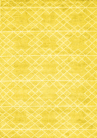 Abstract Yellow Contemporary Rug, con2112yw