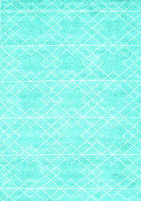 Abstract Turquoise Contemporary Rug, con2112turq