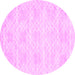 Round Machine Washable Abstract Pink Contemporary Rug, wshcon2112pnk