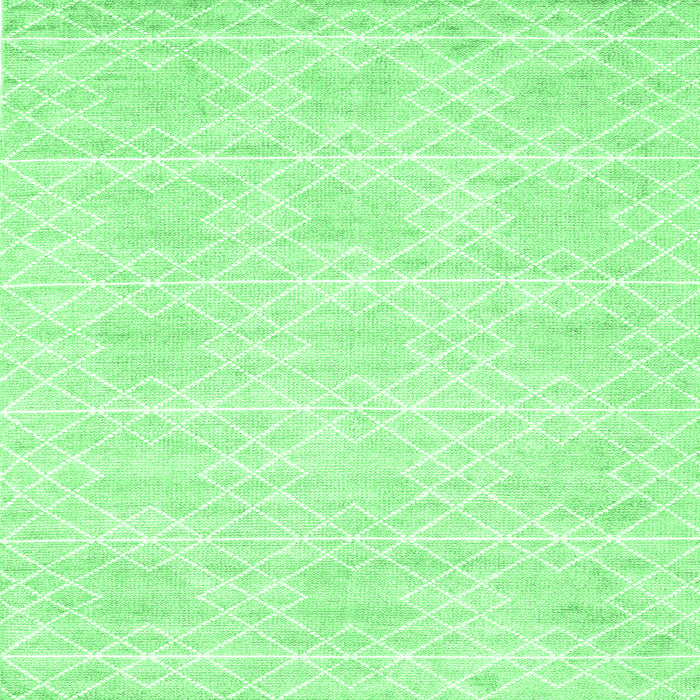 Square Machine Washable Abstract Emerald Green Contemporary Area Rugs, wshcon2112emgrn