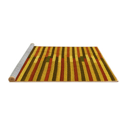 Sideview of Machine Washable Southwestern Yellow Country Rug, wshcon2113yw