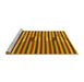 Sideview of Machine Washable Southwestern Yellow Country Rug, wshcon2113yw