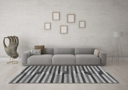 Machine Washable Southwestern Gray Country Rug in a Living Room,, wshcon2113gry