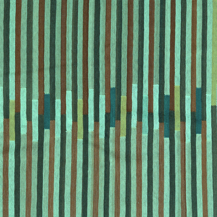 Square Machine Washable Southwestern Turquoise Country Area Rugs, wshcon2113turq