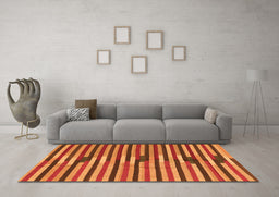 Machine Washable Southwestern Orange Country Area Rugs in a Living Room, wshcon2113org