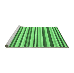 Sideview of Machine Washable Abstract Emerald Green Contemporary Area Rugs, wshcon2114emgrn