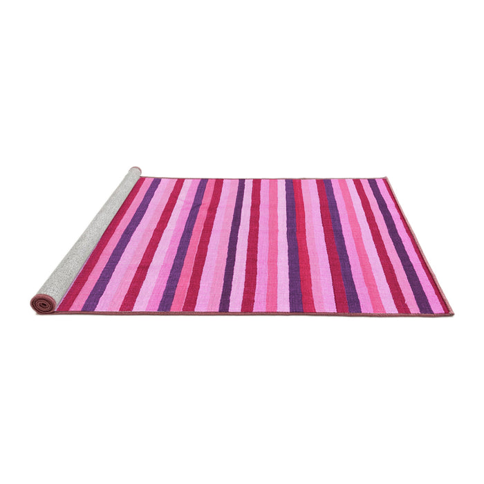 Sideview of Machine Washable Abstract Pink Contemporary Rug, wshcon2114pnk