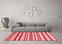 Machine Washable Abstract Red Contemporary Rug, wshcon2114red