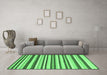 Machine Washable Abstract Emerald Green Contemporary Area Rugs in a Living Room,, wshcon2114emgrn