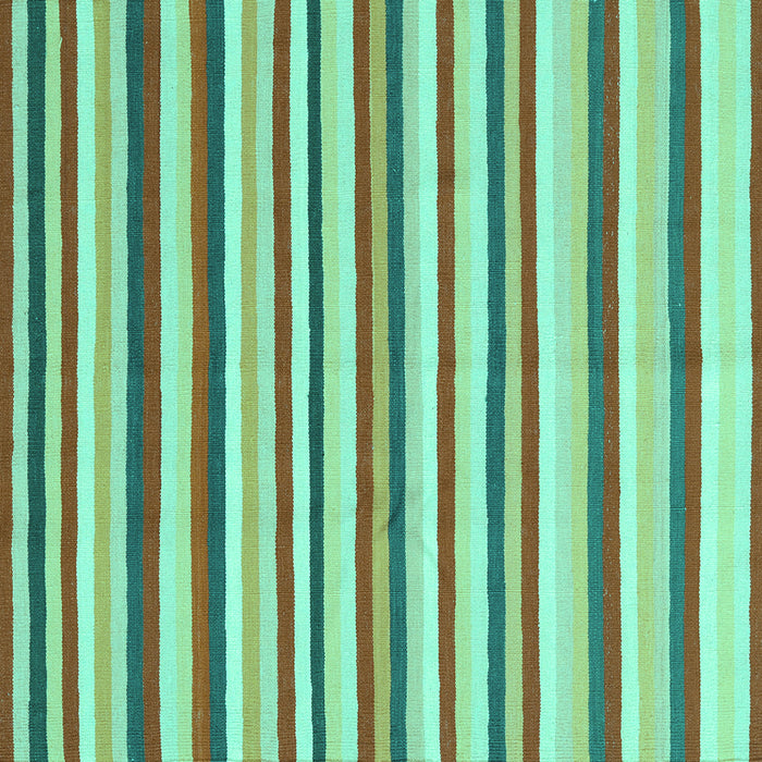 Square Machine Washable Abstract Turquoise Contemporary Area Rugs, wshcon2114turq