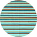 Round Abstract Light Blue Contemporary Rug, con2114lblu