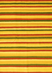 Abstract Yellow Contemporary Rug, con2114yw